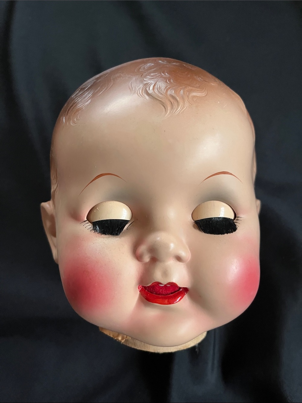 Vtg Lg Plastic Doll Head Sleepy Eye Repair Macabre Crafting~Planter~Halloween